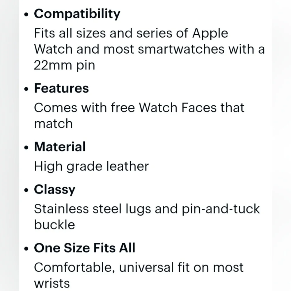 NIB MobyFox Brown Leather Band for all Apple Watches series & SE